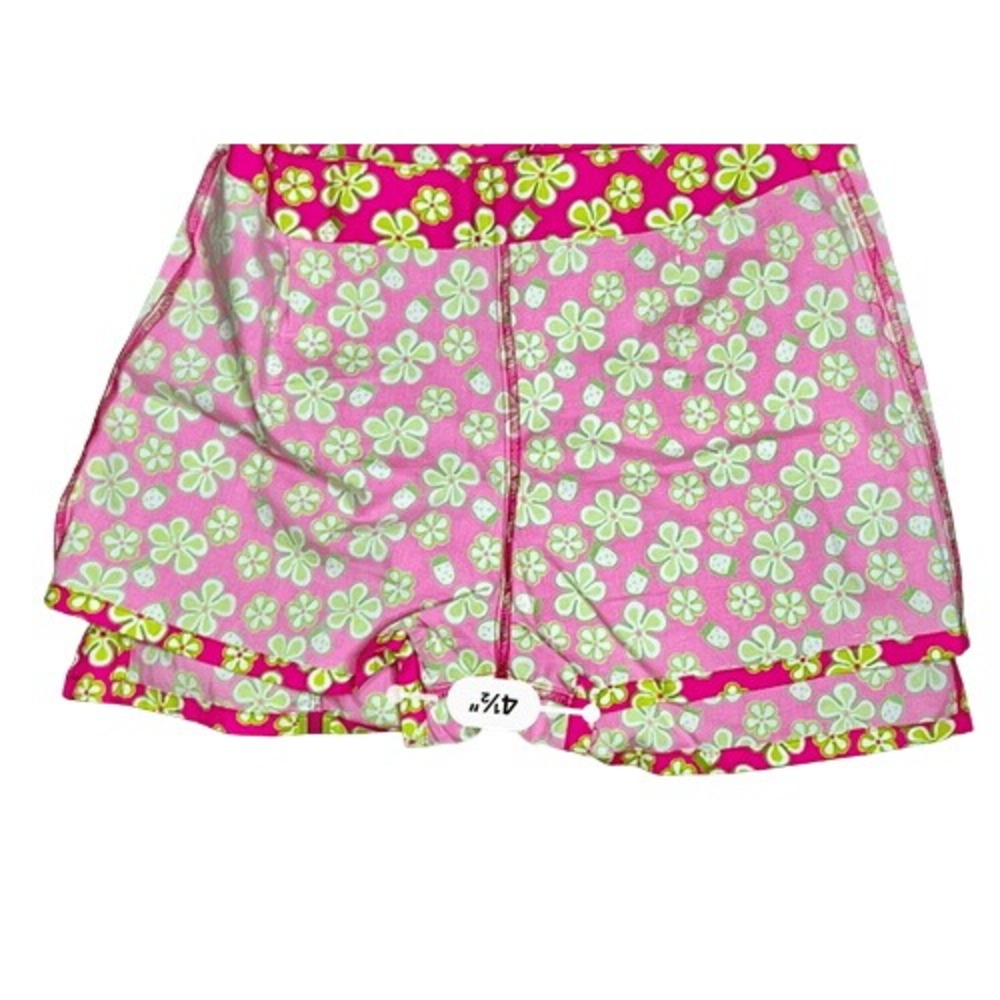 Lilly Pulitzer Vintage Dune Buggy Pink Lime Mini Skirt Skort 8 Barbiecore Bright - Picture 11 of 12